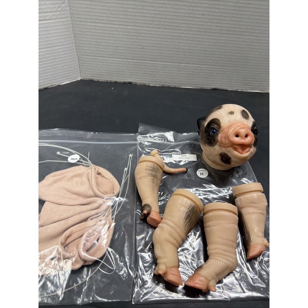 REBORN REAL BORN BOUNTIFUL BABY PIGLET FAWN KIT PREPAINTED/BLUE EYES/ 15INCH
